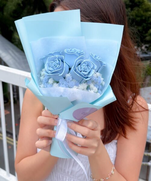 Luxe Blue Serene Rose Bouquet