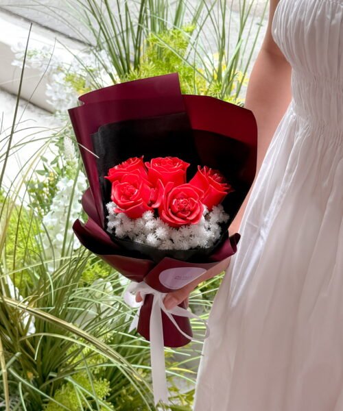 Luxe Red Serene Rose Bouquet