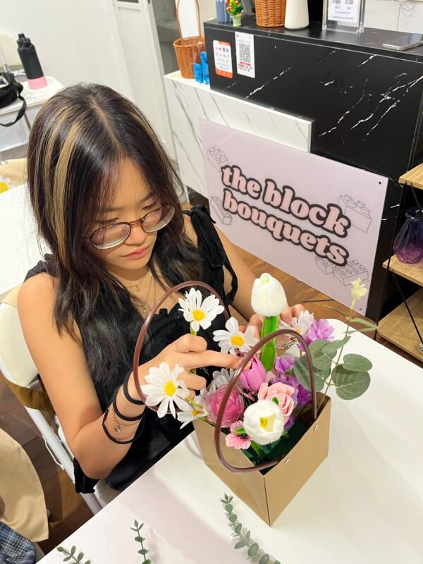 diy flower bouquet, block flowers